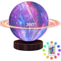 Usb Rechargeable Rotating Galaxy Moon Light With Remote Control 18cm