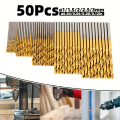 50-Piece Titanium Coated Hss Drill Bit Set  Durable And Available In Multiple Sizes For Precision D