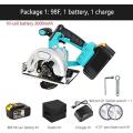 Versatile 20V Electric Hand Saw, 4.0Ah Battery, 6-1/2 Inch, 1000W Woodworking Saw With Fast Charger,