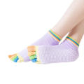 Unique Yoga Pilates Grip Socks Small/Medium Lilac, Multicolor Toe