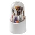 Makeup Brush Holder Storage Box With Lid 360 Degree Rotating Dust-Proof Makeup Brush Container With