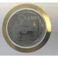 SOUTH AFRICA R5  COIN  on FDC- 1994 MANDELA PRESIDENTIAL INAUGURATION - NO STEP VARIETY