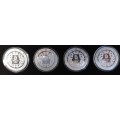 CHINA 2008 BEIJING OLYMPICS SILVER/MULTICOLOURED SET OF COINS