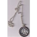 SA 1992 Barcelona Silver Two Rand - in pendant, on chain