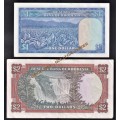 RHODESIA ONE AND TWO DOLLAR NOTES