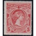FALKLAND ISLANDS 1898 5/-  FINE MINT CV R6000