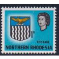 NORTHERN RHODESIA 1963 1d MISPLACED VALUE x 2 & VALUE OMITTED- SUPERB!