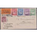 1925 COMPLETE AIRMAIL SET ON COVER  TO ROODEKOP STATION