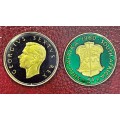 SA 1952 & 1960 ENAMELED 5/- SILVER COINS - UNUSUAL!