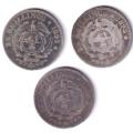 ZAR  COIN COLLECTION - 3 coins - 1893, 1895, 1896 -  2/6 Shillings