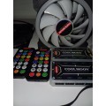 6 × 120mm RGB Coolmoon Case Fans with 2 controllers and 2 remote controllers + 1 × 120mm Zeta