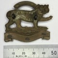 Royal Army Leicestershire regiment cap badge with slide