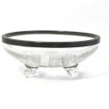 Lovely Engraved Glass Bowl with 925 Silver rim