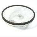 Lovely Engraved Glass Bowl with 925 Silver rim