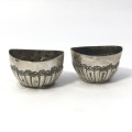 Pair of antique hallmarked silver salt and pepper cups 1897 Birmingham hallmark - 20.3grams
