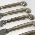 Set of 6 Bennett and Heron Butter Knives with Silver Hallmarked Handles