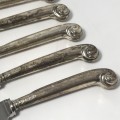 Set of 6 Bennett and Heron Butter Knives with Silver Hallmarked Handles