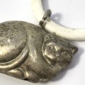 Antique silver baby rattle