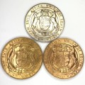 Trio of Union of South Africa 25 year Reign of George 5 Medallions