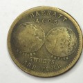 1897 Queen Victoria Barratt and Co`s sweets are pure medallion / token