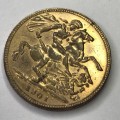 1901 British brass imitation sovereign gambling token - not gold