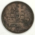 Canadian Ships Colonies and Commerce half penny token, excellent condition