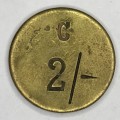 UNKNOWN 2 Shilling Token with ` C ` Catering Dept?