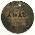 Dogtag inscribed AMAL - antique