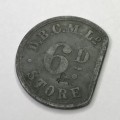 De Beers Consolidated mines 6d sixpence token