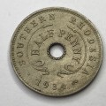 1934 Southern Rhodesia Half Penny - Excellent