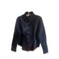 Outer Edge Black Suede Shirt - Size L - Long Sleeve, Stud Front Closure