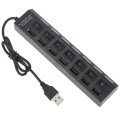7 Ports USB 2. 0 Hub- High Speed USB Hub - Black