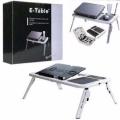 E-Table Portable Laptop Stand with 2 USB Cooling Fans - White