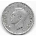 1943 SILVER TWO SHILLINGS SOUTH AFRICAN GEORG1VS V1 REX IMPERATOR SEE PER SCAN
