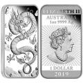 2019 AUSTRALIA  Dragon Rectangular 1oz  999.9 Silver Bar