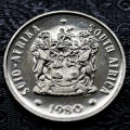 1980 South Africa 20c proof nickel