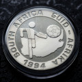 South Africa Silver 1oz R2 Proof 1994 SOCCER WORLD CUP