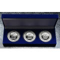 Islamic 1oz Madina silver plated 3 coin set in velvet box