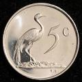 1984 South Africa 5c uncirculated nickel