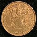 1989 South Africa circulated bronze 1c