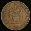 1981 South Africa circulated bronze 1c