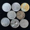 8X South Africa 5c coins nickel coins