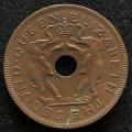 1955 Rhodesia Elizabeth II One penny rarest and first of the series