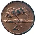 1971 South Africa 2c uncirculated bronze