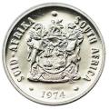1974 South Africa 20c proof nickel