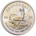 2021 99.9% Pure Silver 1oz Krugerrand Uncirculated coin
