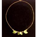 1960s green iridecent glass necklace