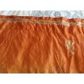Ombre burnt orange and gold wedding sari bedspread