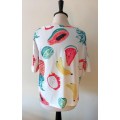 Vintage cropped tee with fruit print