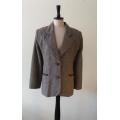 Tweed jacket with brown velvet trim